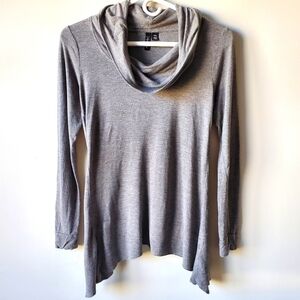 Gray Cowlneck Top